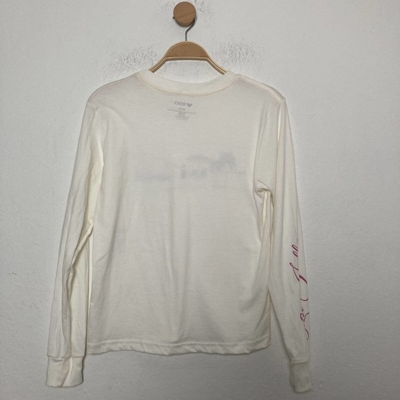 ROXY La Jolla Long Sleeve Crew Neck Pullover Tee in Cream Size Small (NWT) - Picture 9 of 12